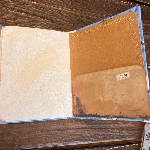 Handmade Mini Sewn Journal Clouds Floral Blank Pages 1 Signature Small Journal - Picture 8 of 12